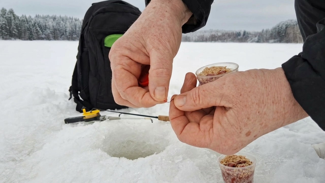 Finally ice fishing. Vihdoin pilkille.