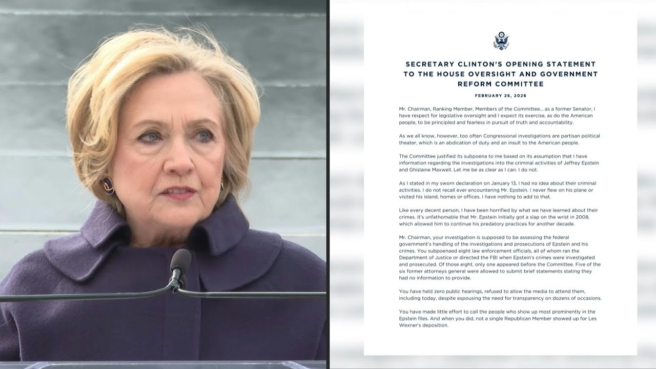 Hillary Clinton pede que Trump deponha sobre Epstein sob juramento | AFP