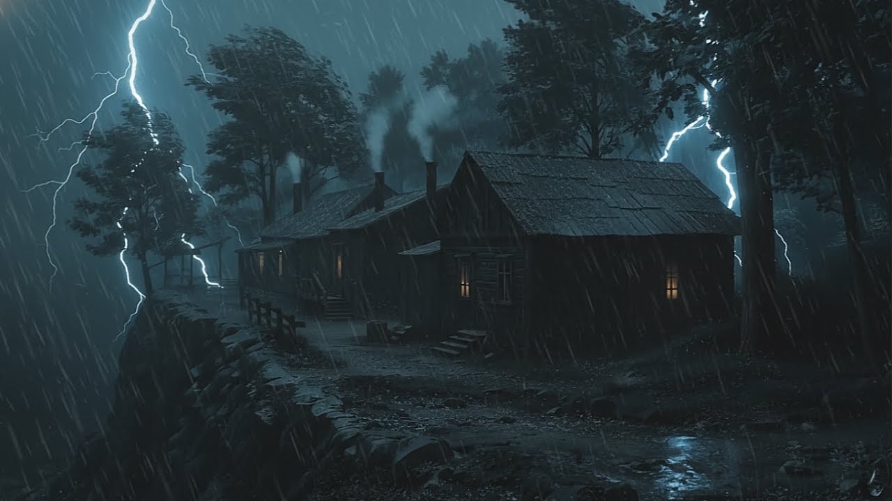 Rainstorm and Thunder at Night | Relaxing Sleep Ambience for Deep Rest