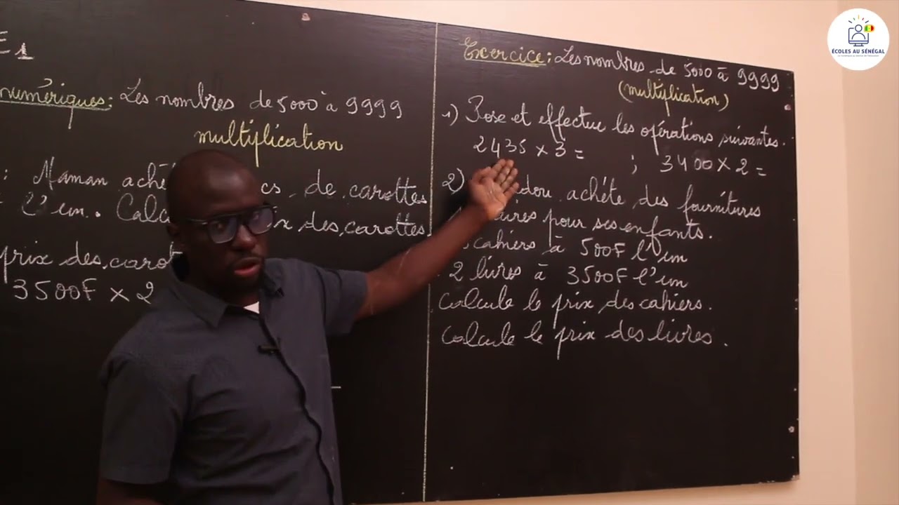 Cours -CE1- Mathématiques: Activités Numériques/ les nombres de 5000 à 9999(multiplication)/M. Guèye