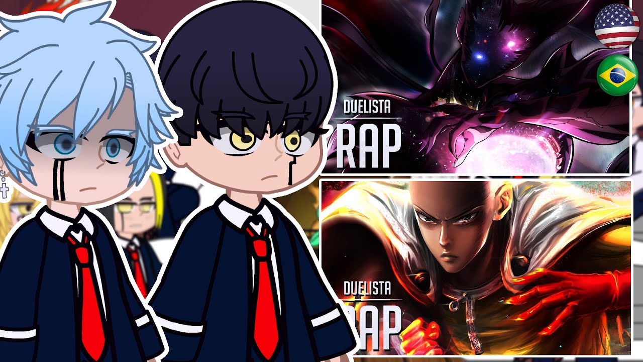 Mashle react to Saitama and Garou's Rap (Duelista) || One Punch Man || gacha react