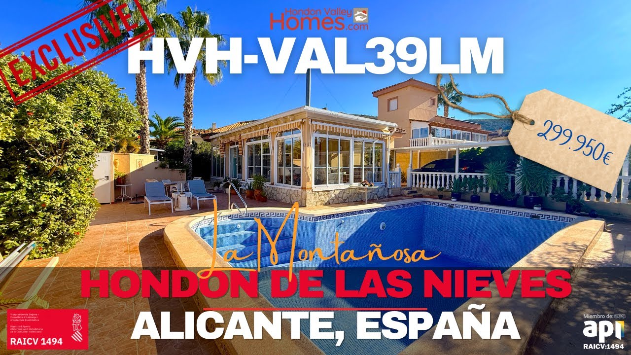 HVH-VAL39LM 299.950€ Detached villa with pool on Urb. La Montañosa in Hondon de las Nieves, Alicante