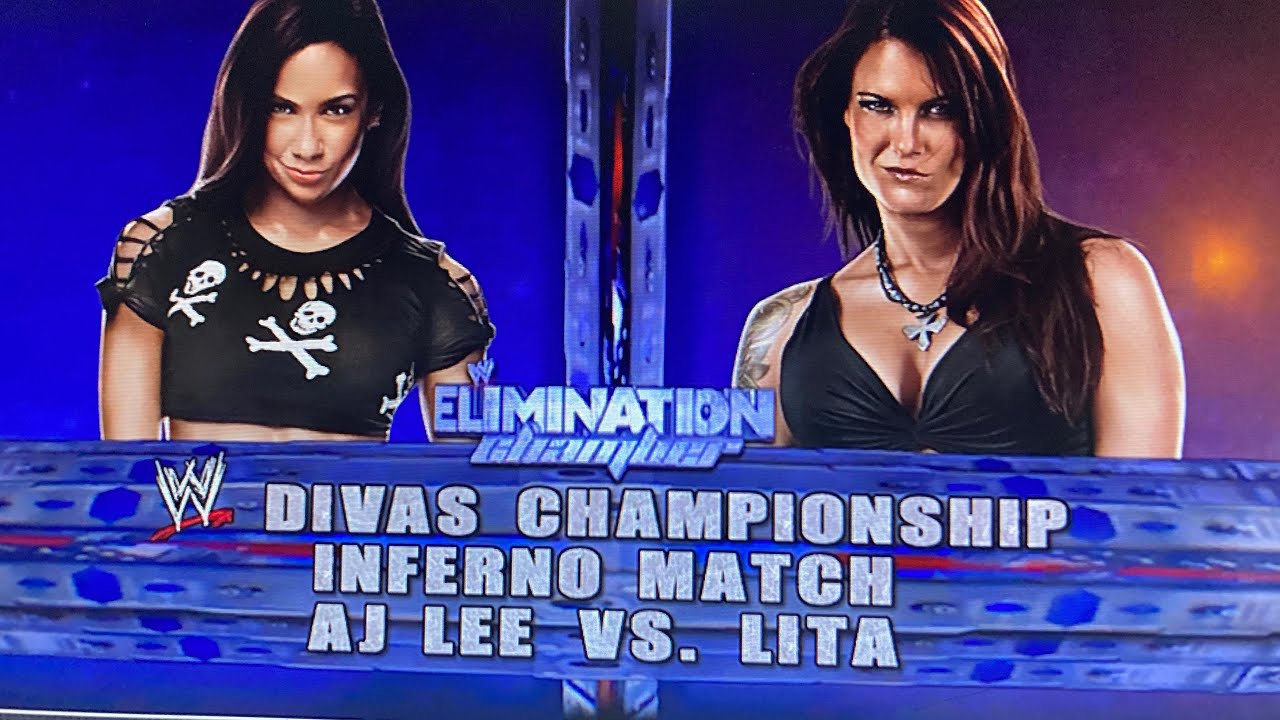 AJ Lee Vs Lita Divas Title Inferno Match WWE 2K14