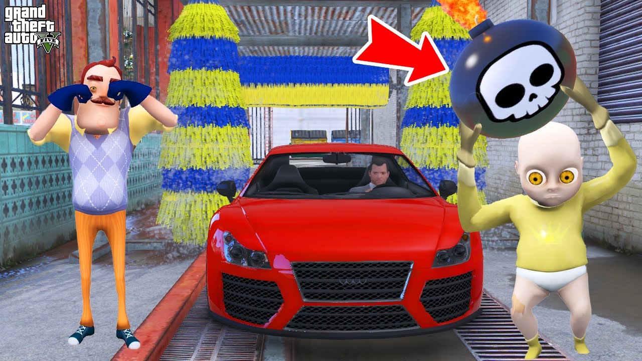 BEBO HELLO NEİGHBOR'IN ARABASINI TROLLEDİ 😁 Baby in Yellow GTA 5 Serisi