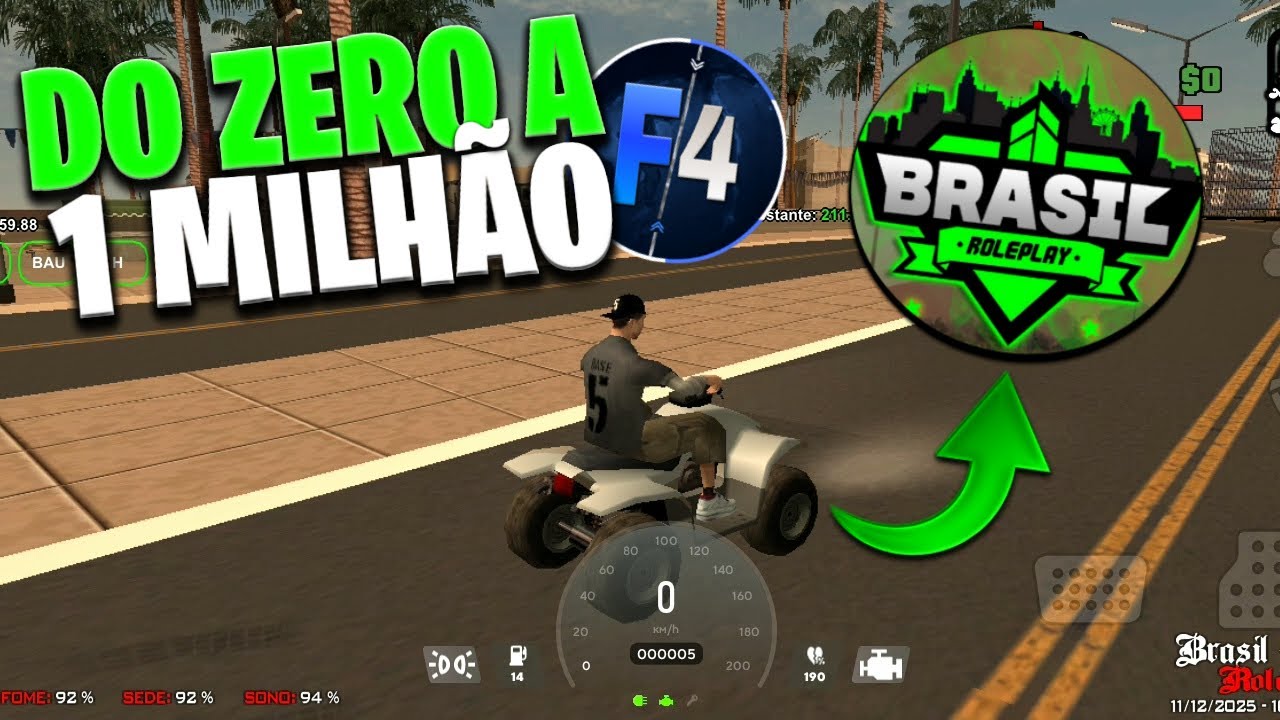 JOGUEI DO ZERO ATÉ 1 MILHÃO #01 NO (BRASIL ROLEPLAY) GTA SAMP