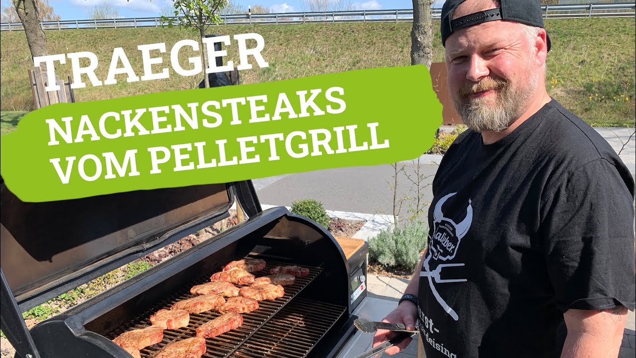 TRAEGER Pelletgrill | Kalieber Nackensteaks vom Aktivstall-Schwein