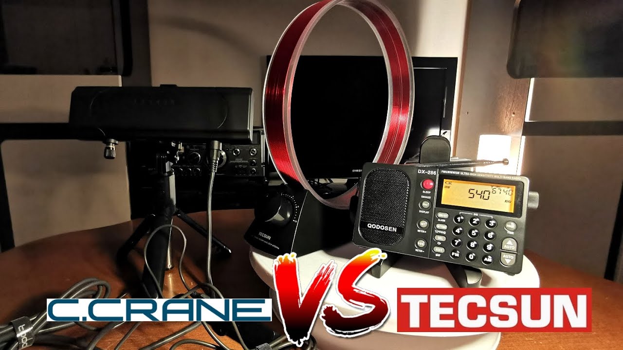 C Crane twin coil ferrite VS Tecsun AN-100 passive MW loop with Qodosen DX-286 reception comparison.