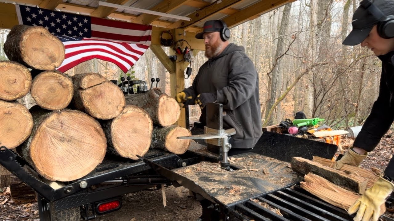 Splitting some firewood on the Wolferidge 28SHO