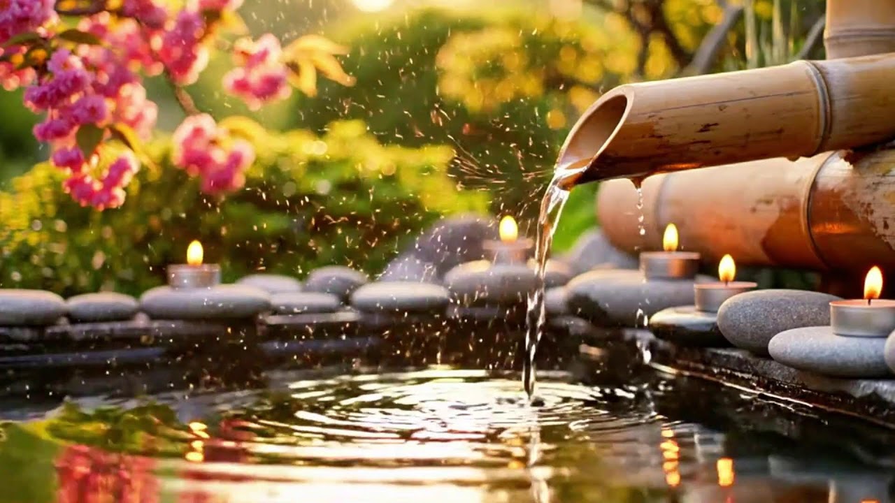 Beautiful Relaxing Music 🌿 Bamboo Water Sounds, Deep Sleep Music, Calm Anxiety & Depression, Spa BGM