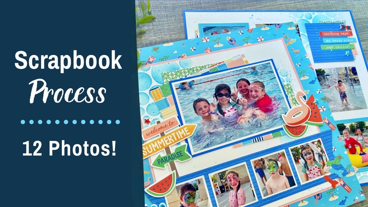 12 Photos! Water Park Scrapbook Idea Using CTMH Beach Party