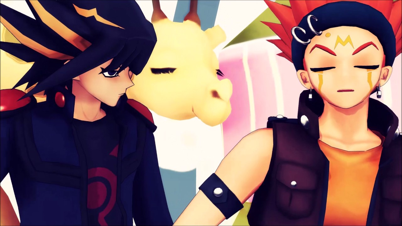 [MMD] Yu Gi Oh GX and 5D - Jaden Yuki, Crow Hogan and Yusei Fudo - Chaos of love