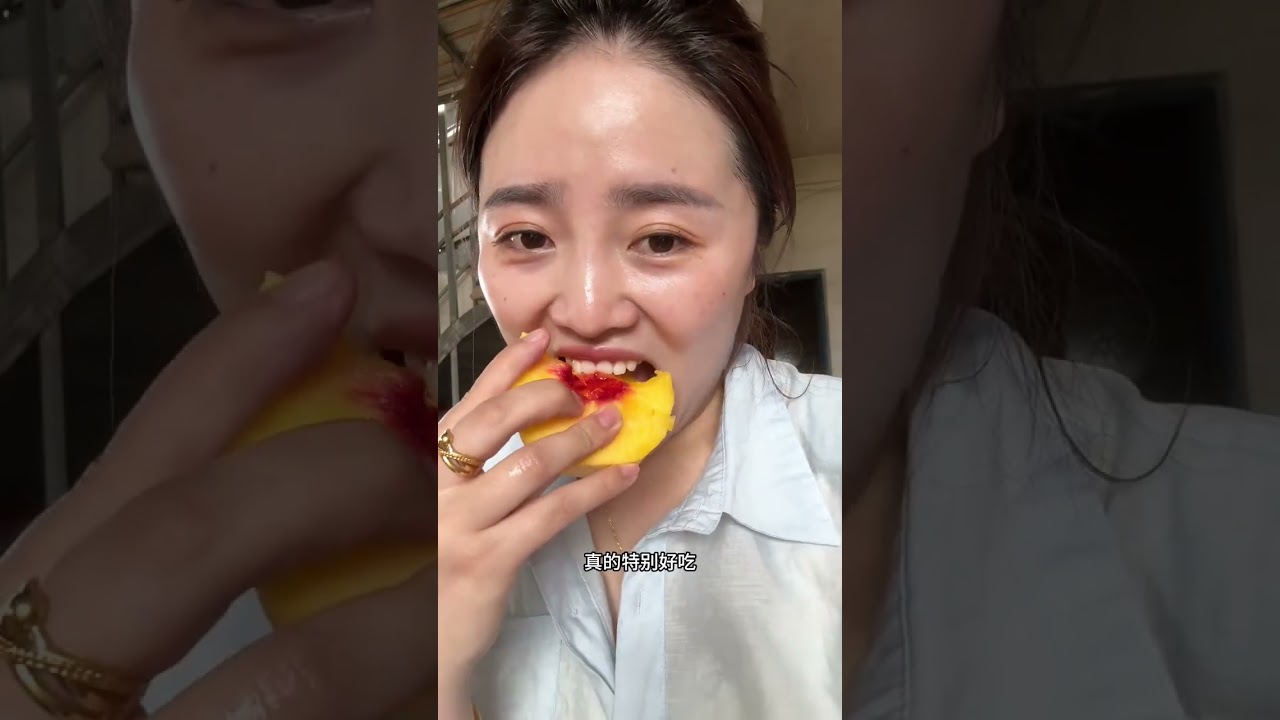 摘黄桃，吃烤肉，老家的每一天都很惬意#记录我的生活 #日常vlog