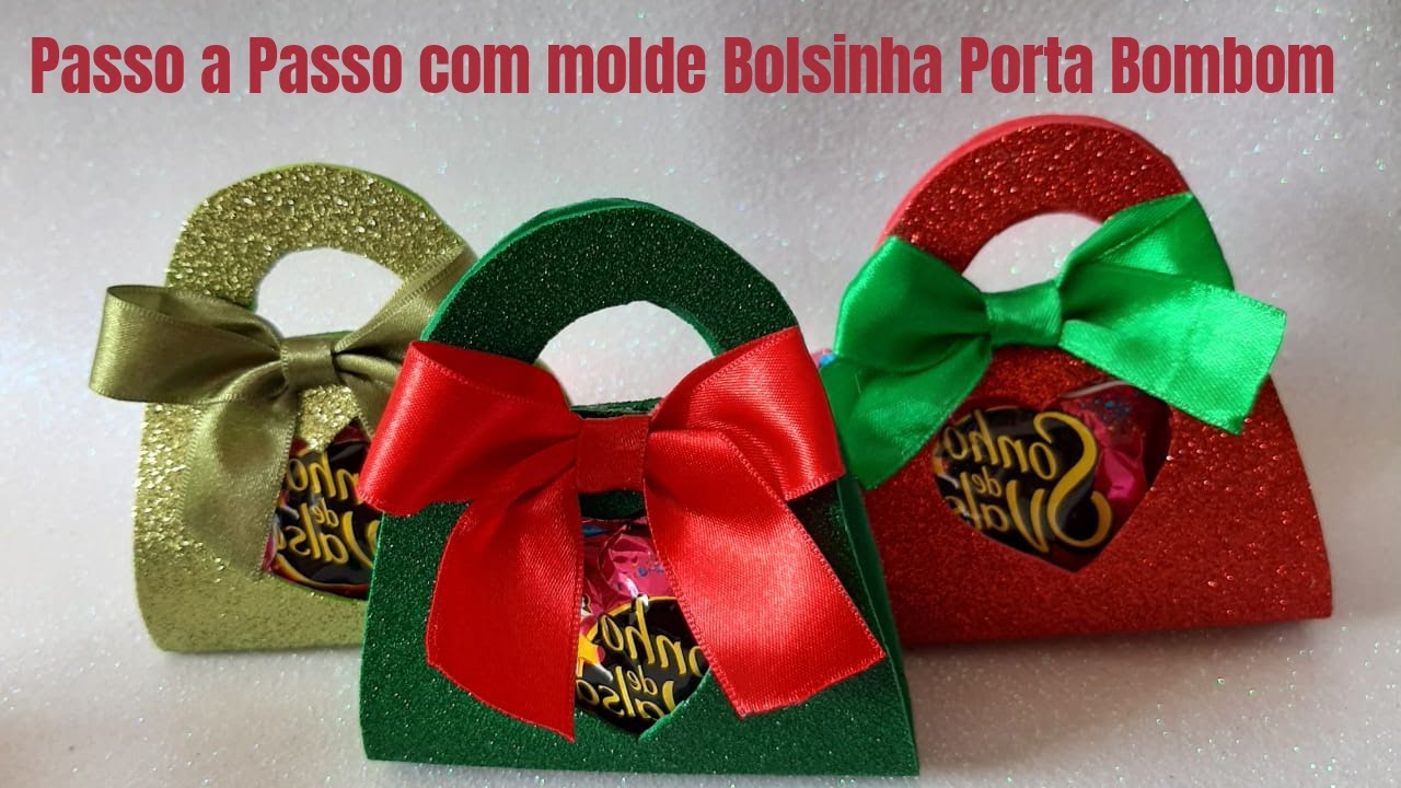 Passo a Passo lembrancinha barata em EVA! Faça você mesmo! Bolsinha Porta Bombom!