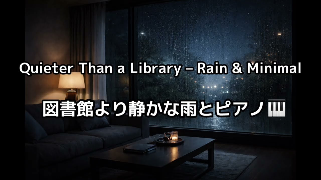 【２時間】図書館より静かな雨とピアノ｜Quieter Than a Library – Rain & Minimal Piano for Deep Focus  #short #shorts 