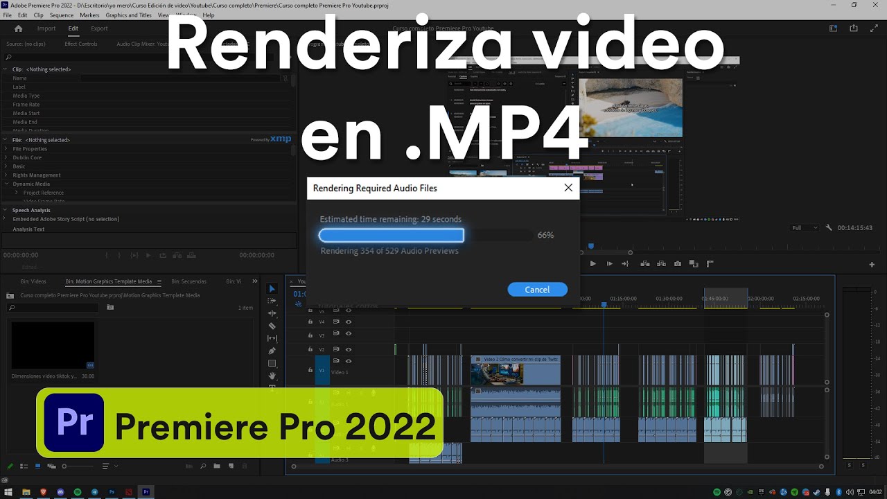 Cómo renderizar l Exportar videos en MP4 Premiere Pro 2022