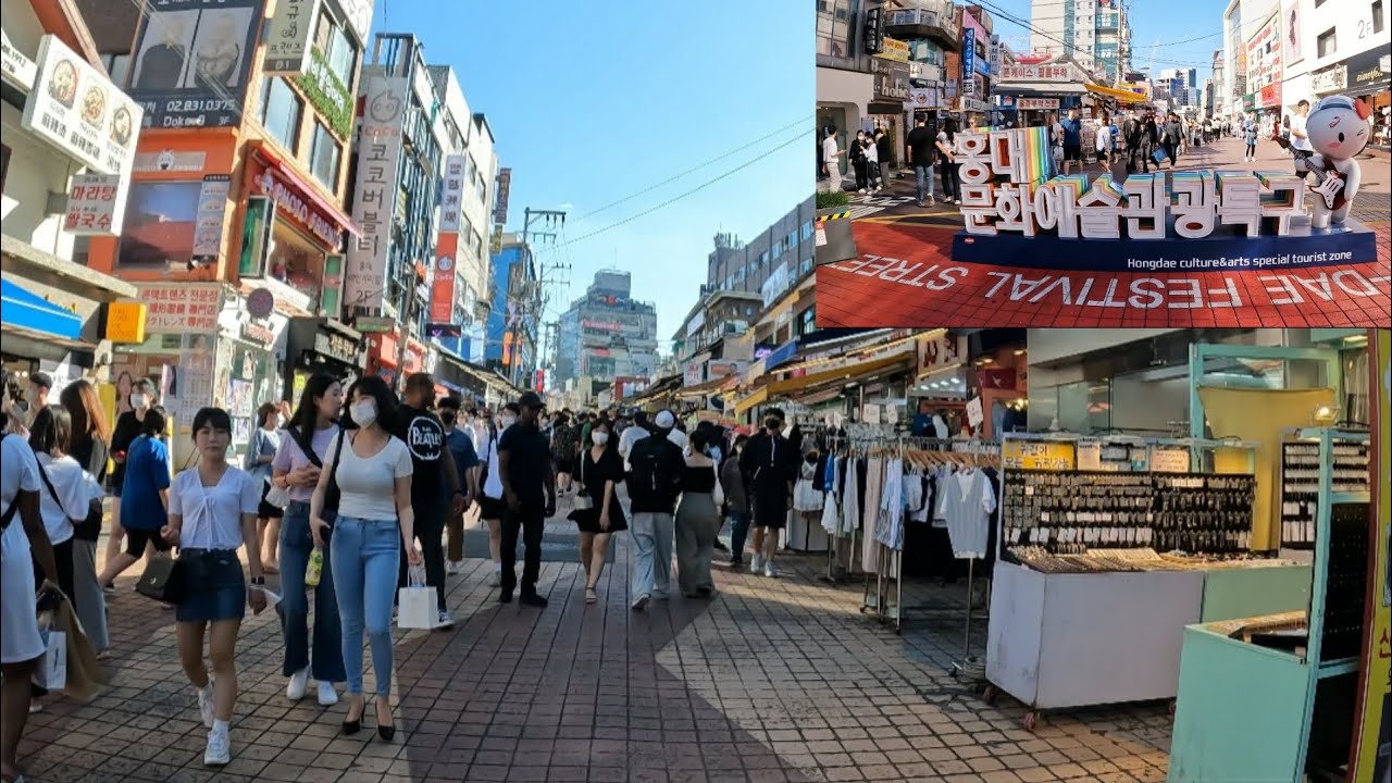 🚶‍♀️38 Cuối tuần đi dạo ở phố đi bộ Hongdae - Hàn Quốc | HONGDAE STREET - SEOUL - KOREA