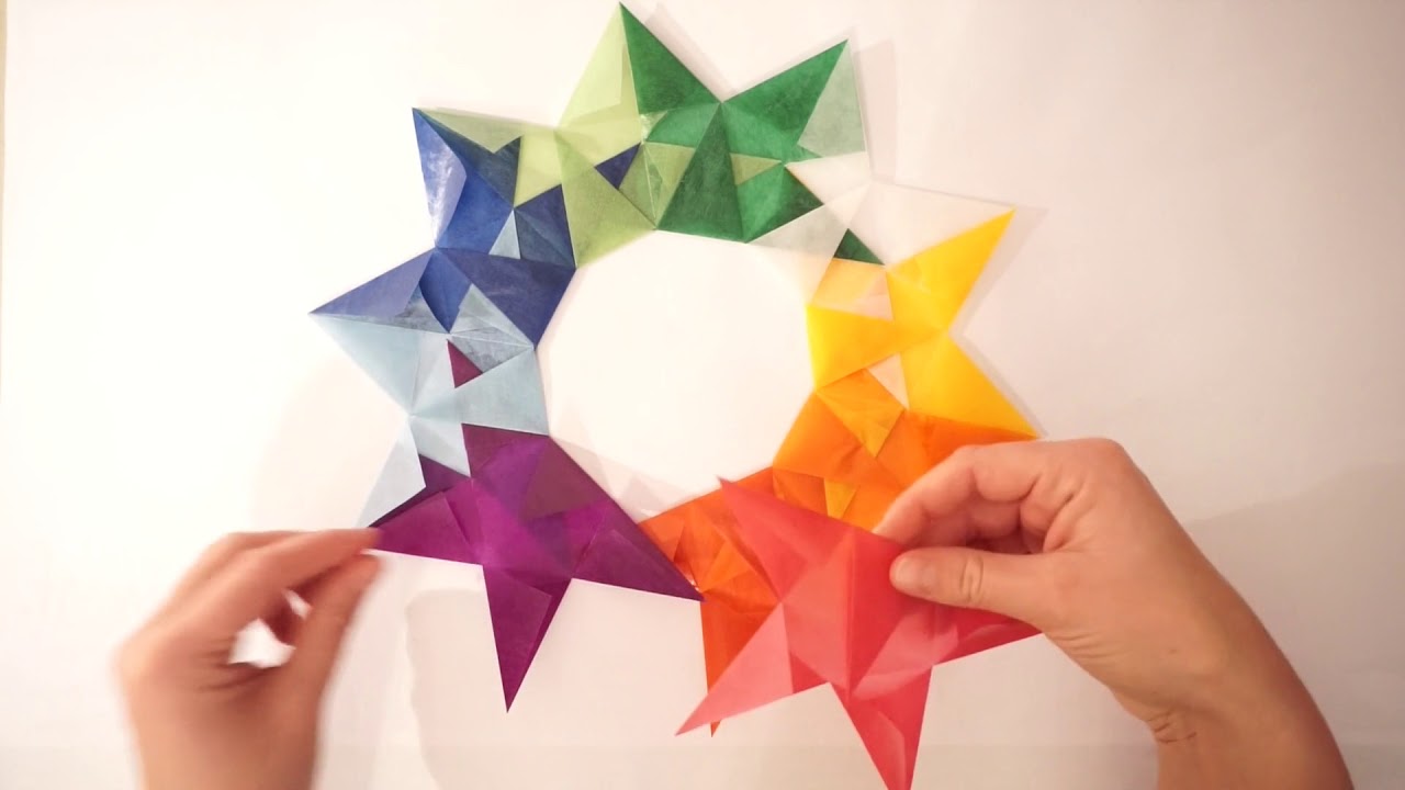 Regenbogenstern aus Transparentpapier