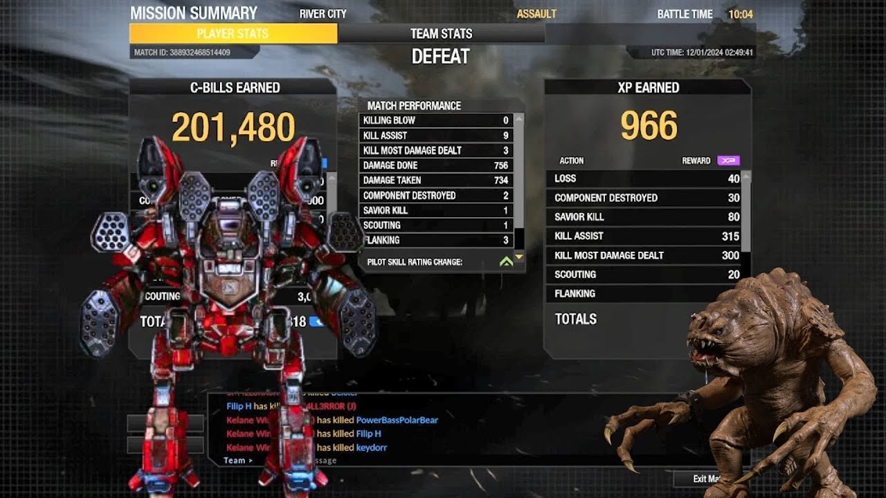 Mechwarrior Online: Blood Asp BAS-RA - 756 Damage at River City