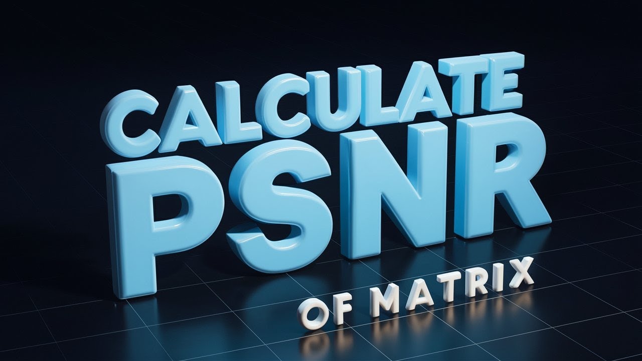 Calculate PSNR of Matrix #2