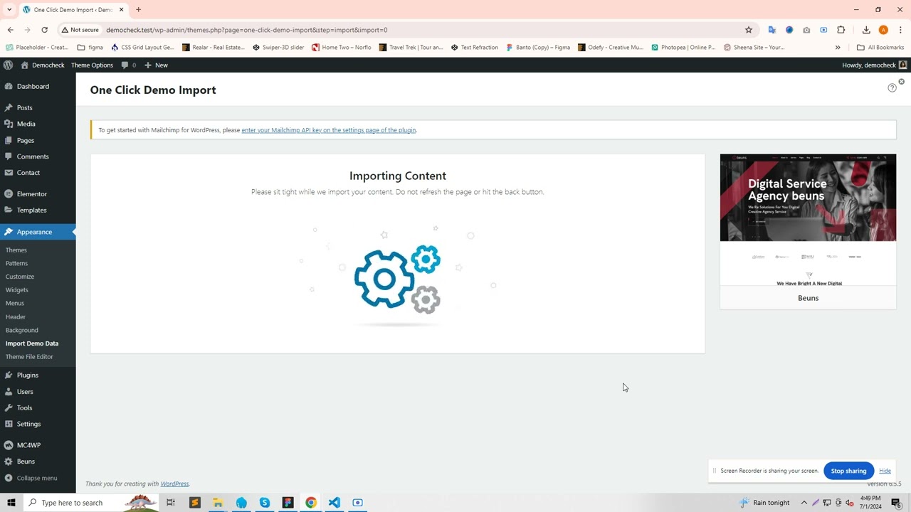 CodexShaper WordPress Theme Demo import