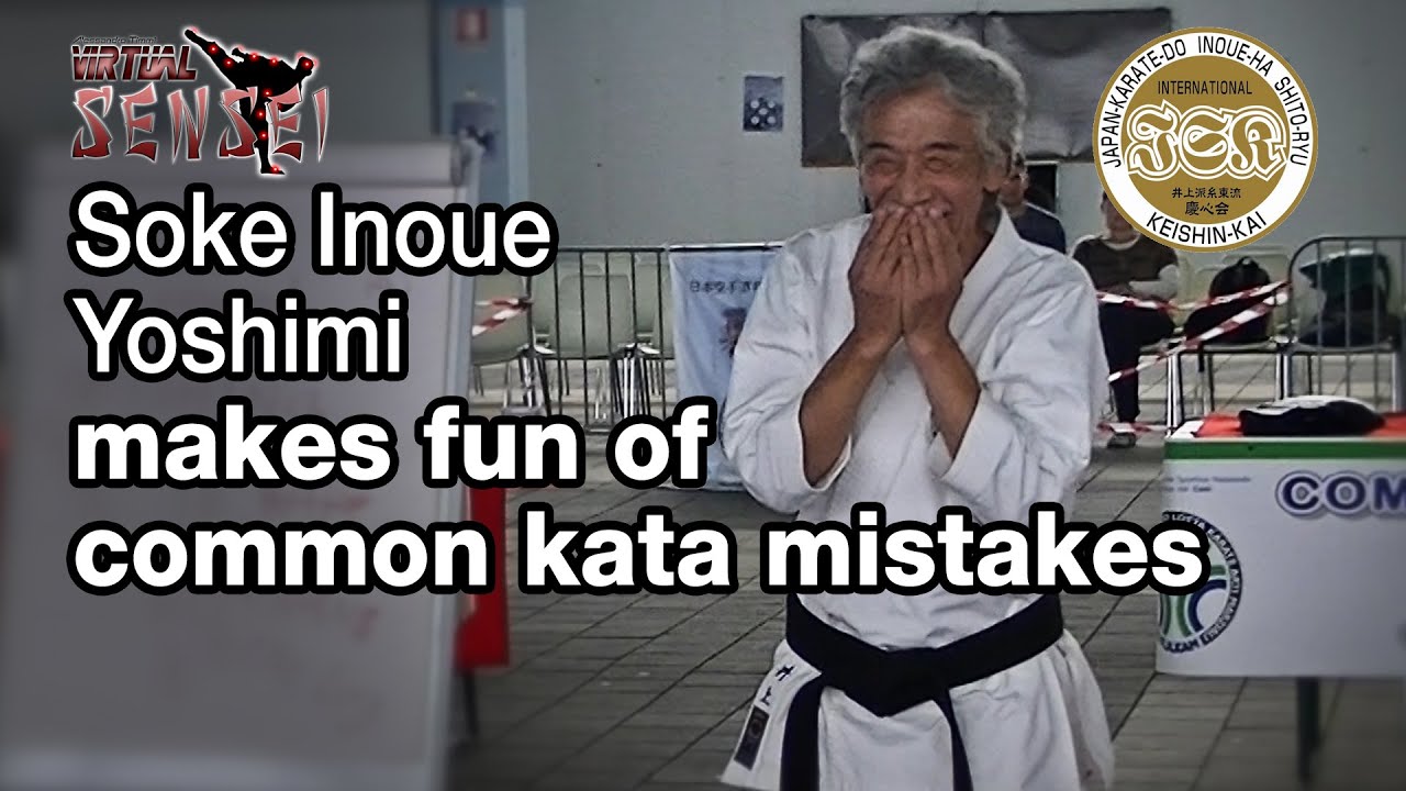 Soke Inoue Yoshimi makes fun of common kata mistakes - Seminar Italy 2013