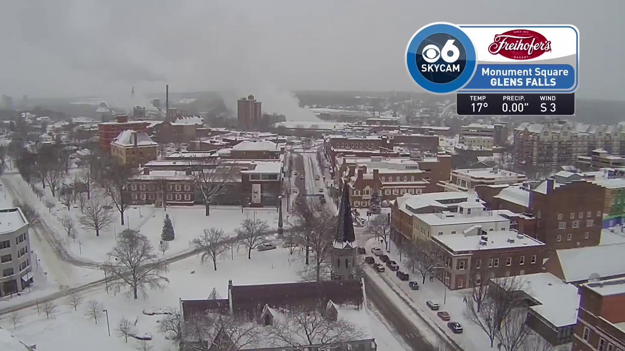 Live look at CBS6 Freihofers Skycam over Glens Falls