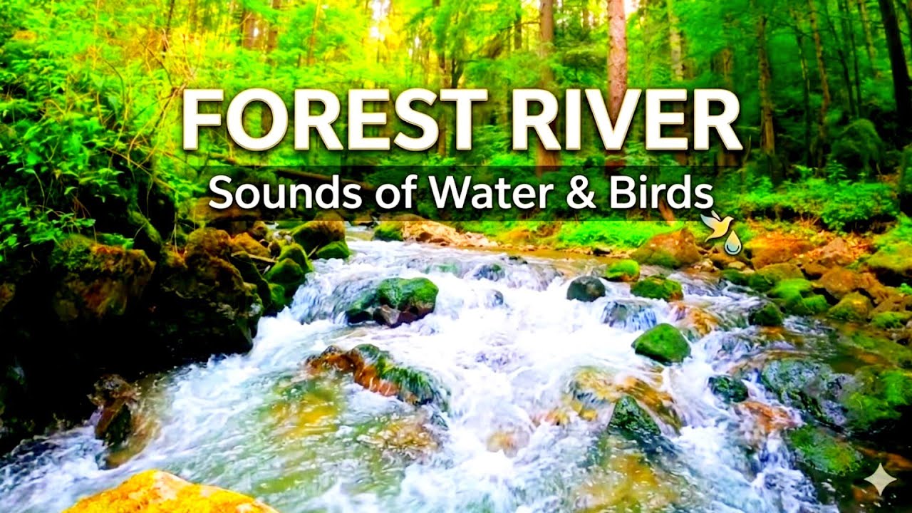 Forest River Sounds 🌿 | Flowing Water & Birds