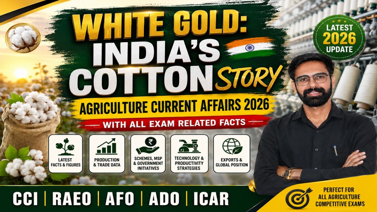 Complete Cotton Notes 2026 | MSP, CCI, Bt Cotton, Mission for Cotton Productivity | AFO | CCI