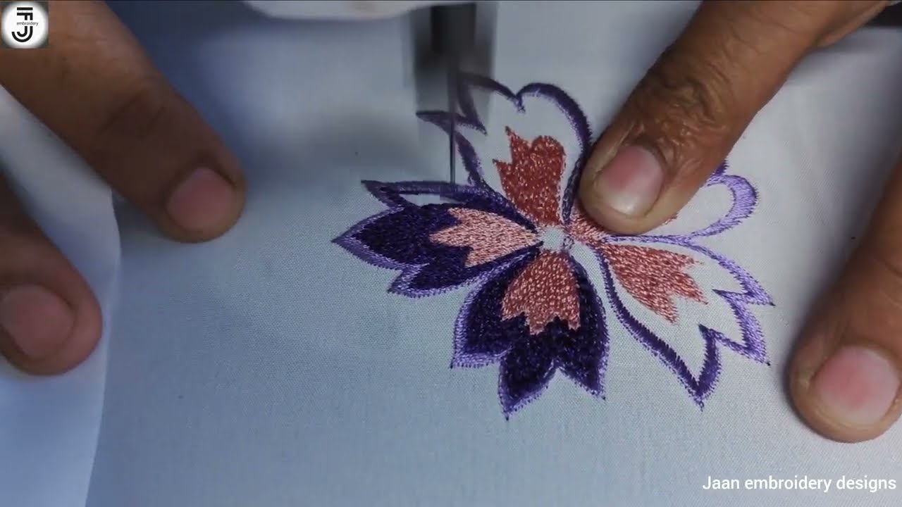 Embroidery machine flower design ! Machine embroidery flower