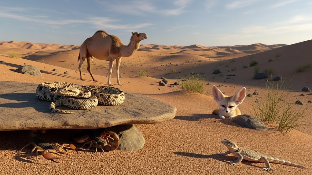 Learn Animal Names in English for Kids: Desert Animals like Camels, Snakes, Foxes, Scorpions