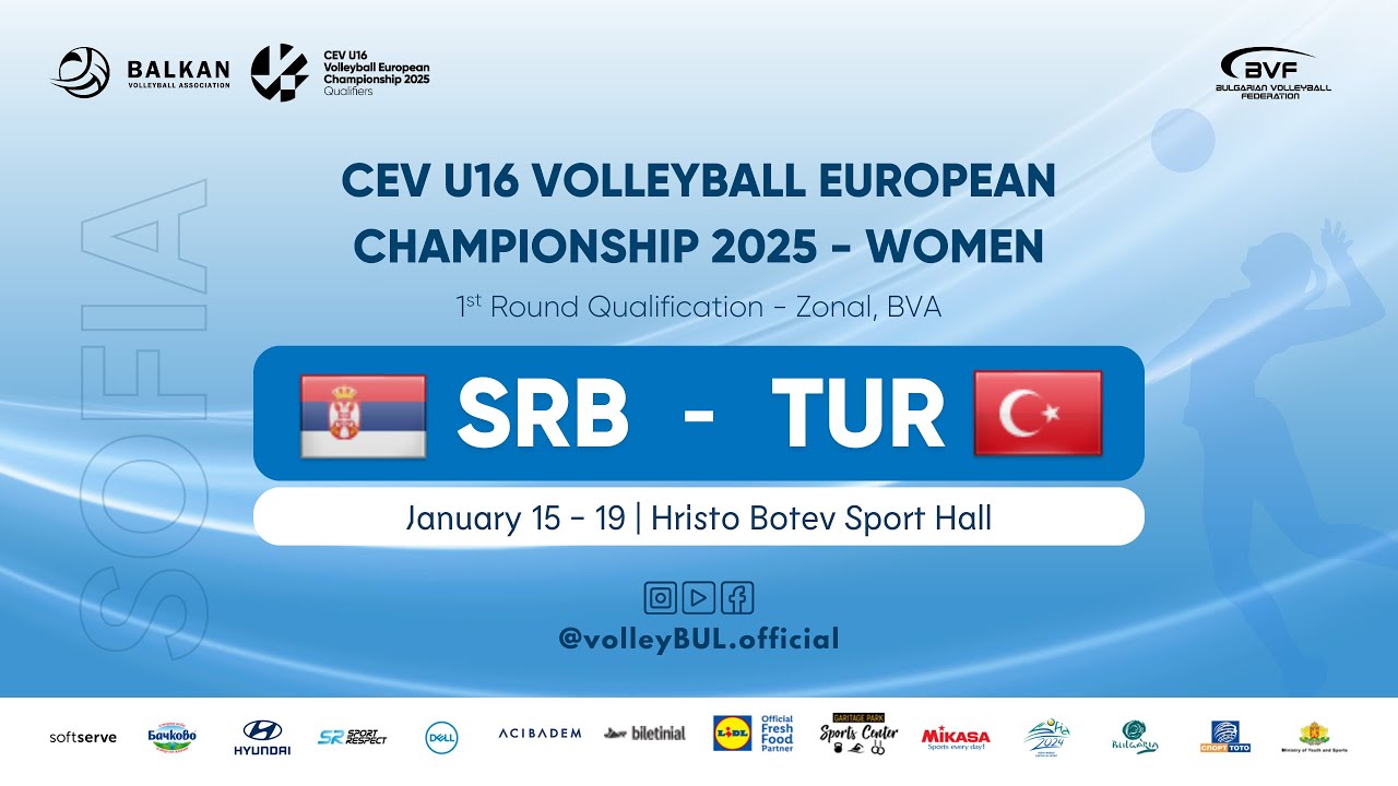 🔴 SRB 🆚 TUR | EuroVolley U16W | 1st Round - Zonal, BVA