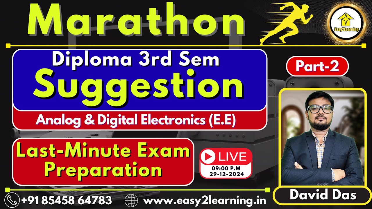 Diploma 3rd Sem last Minute  Suggestion | Analog & Digital Electronics | Part-2 |  by Easy2learning