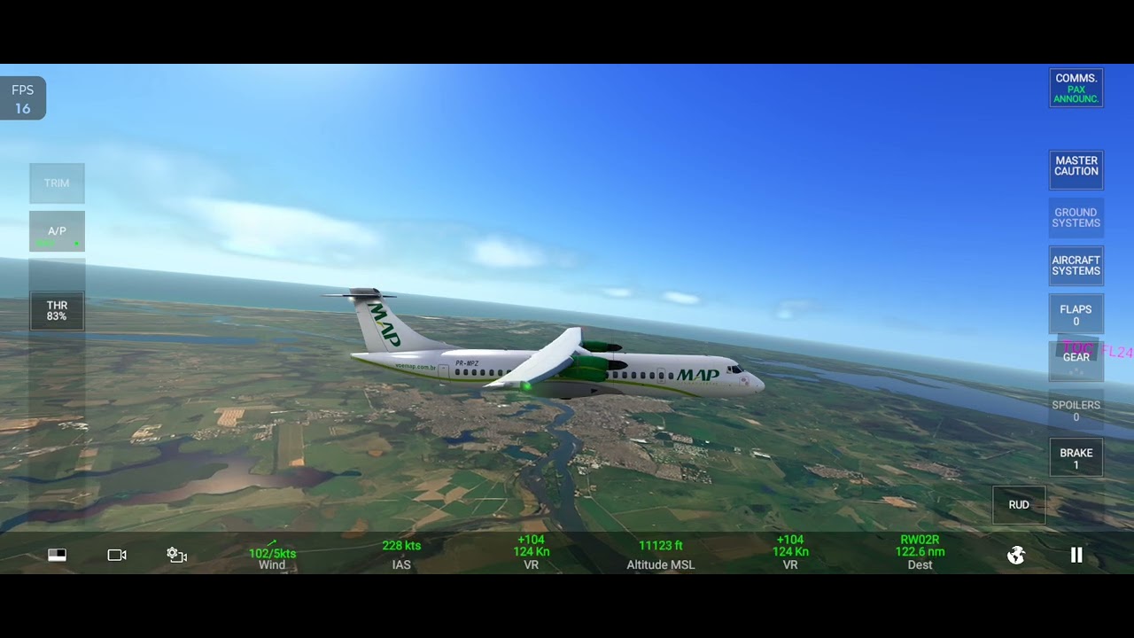 MAP  Aircraft ATR 72-600 Flight:SBKP/SBRJ. Compos dos Goytacazes para Santos Dumont (RJ) #aviation 