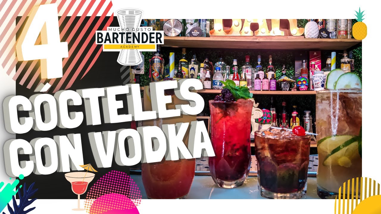 🚀 4  TRAGOS CON VODKA 🍹 RECETAS FACILES / TUTORIAL / BARTENDER