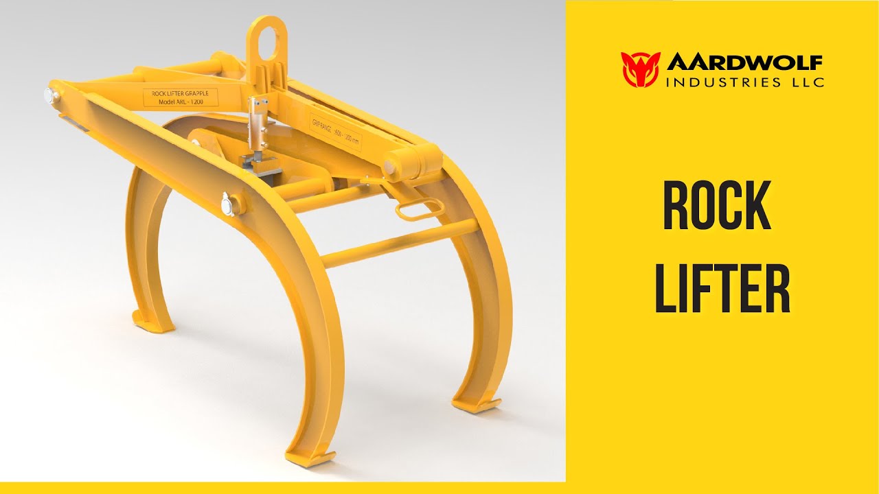 Rock Lifter Grapple - attachment for moving and setting large rocks and boulders a snap | Aardwolf