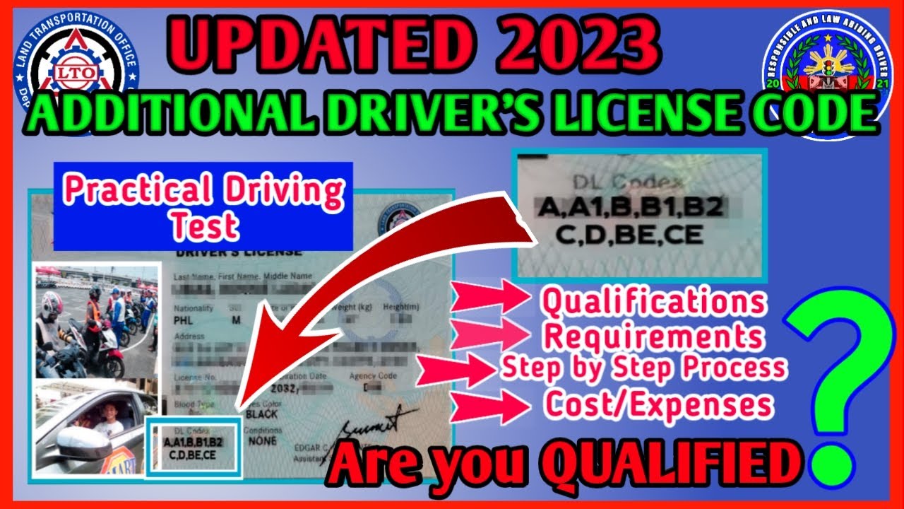 PAANO Magpa-ADDITIONAL ng RESTRICTION CODES | DRIVERS LICENSE CODES 2023 | LTO New DL CODE