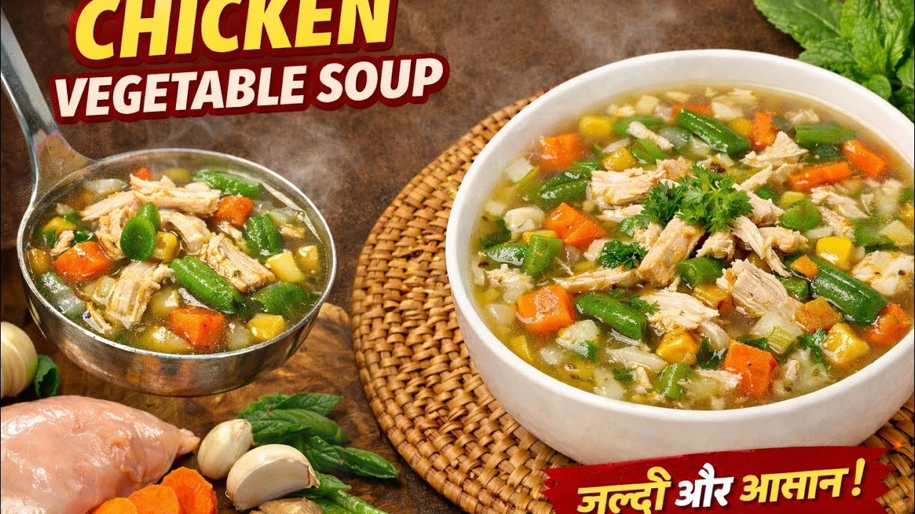 HealthyChickenVegetableSoupRecipe,यह सूप सर्दी-जुकाम वज़न घटाने,और इम्यूनिटी बढ़ाने के लिए फायदेमंद 