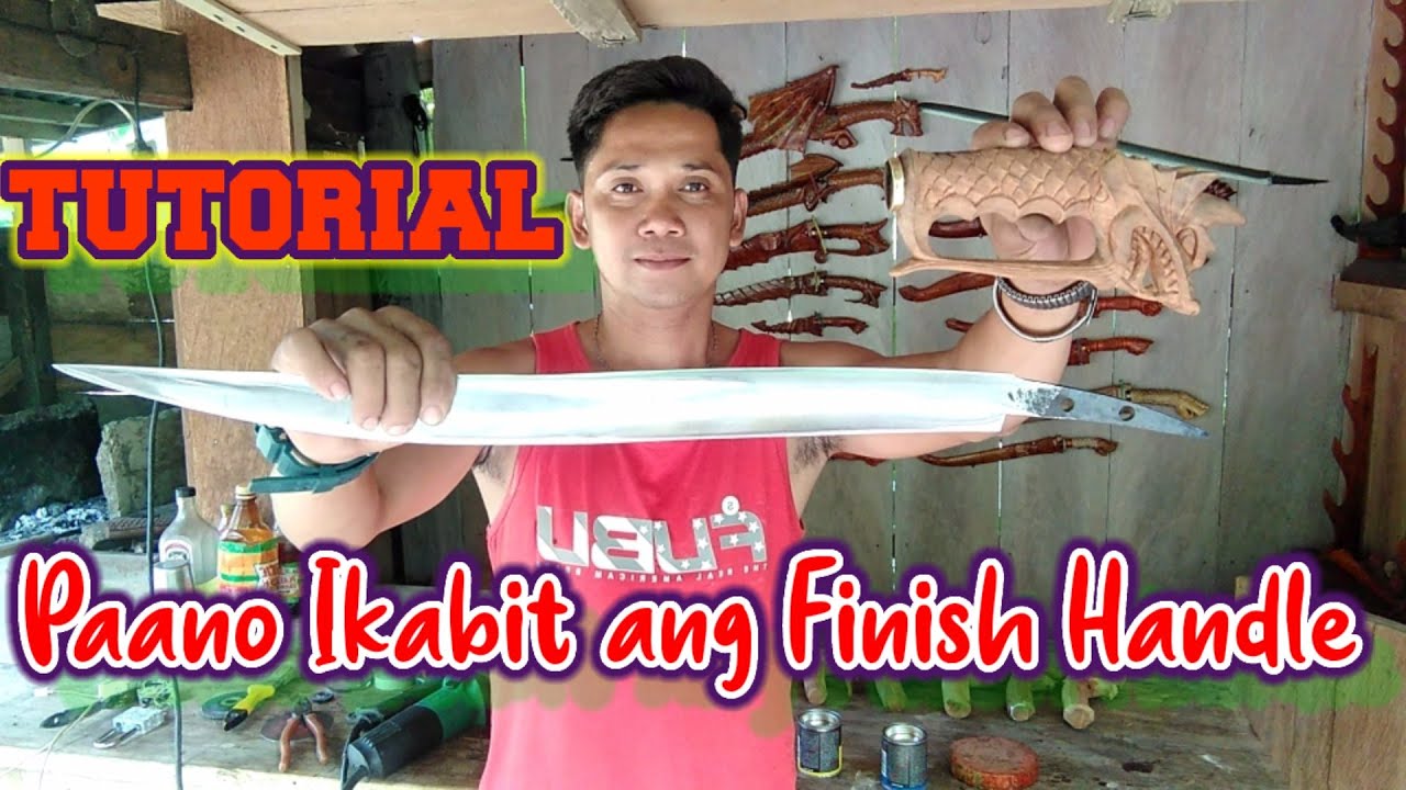 TUTORIAL : PAANO IKABIT  SA BLADE ANG  FINISH HANDLE / pag kabit Ng pulohan Ng itak