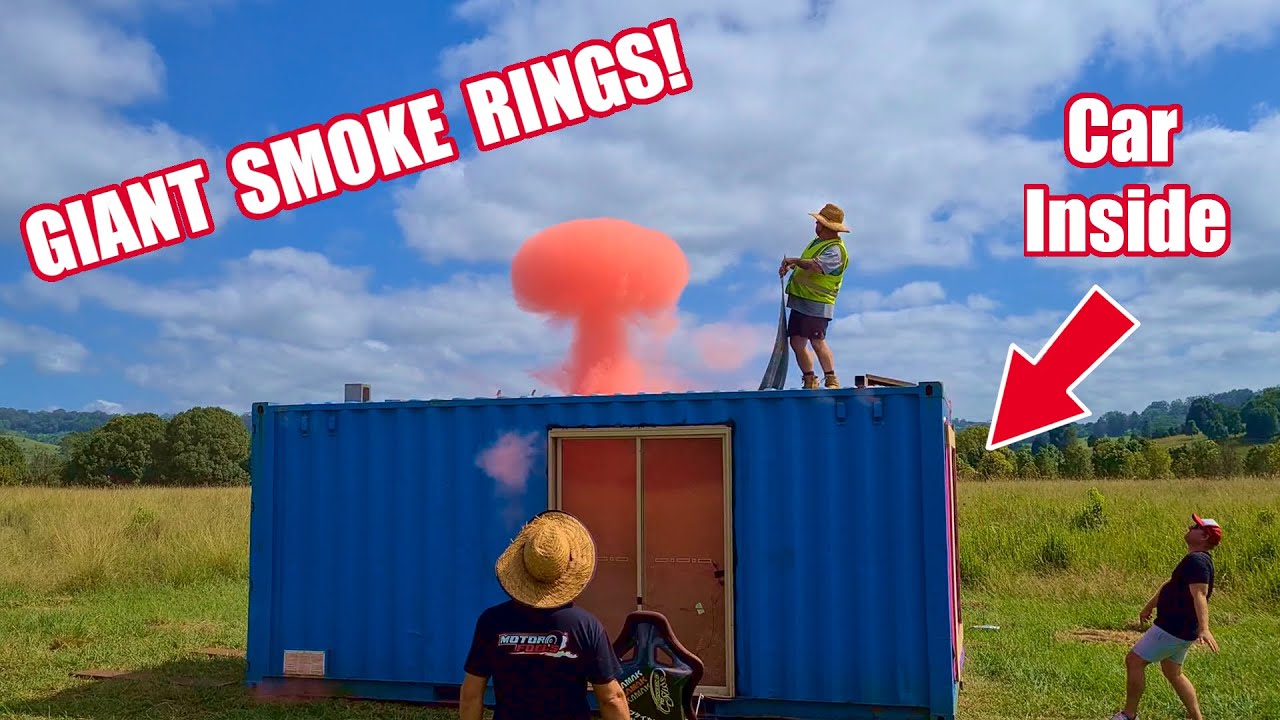 We Built a GIANT SMOKE RING CANNON   HUGE  Vortex Cannon powered by car burnouts