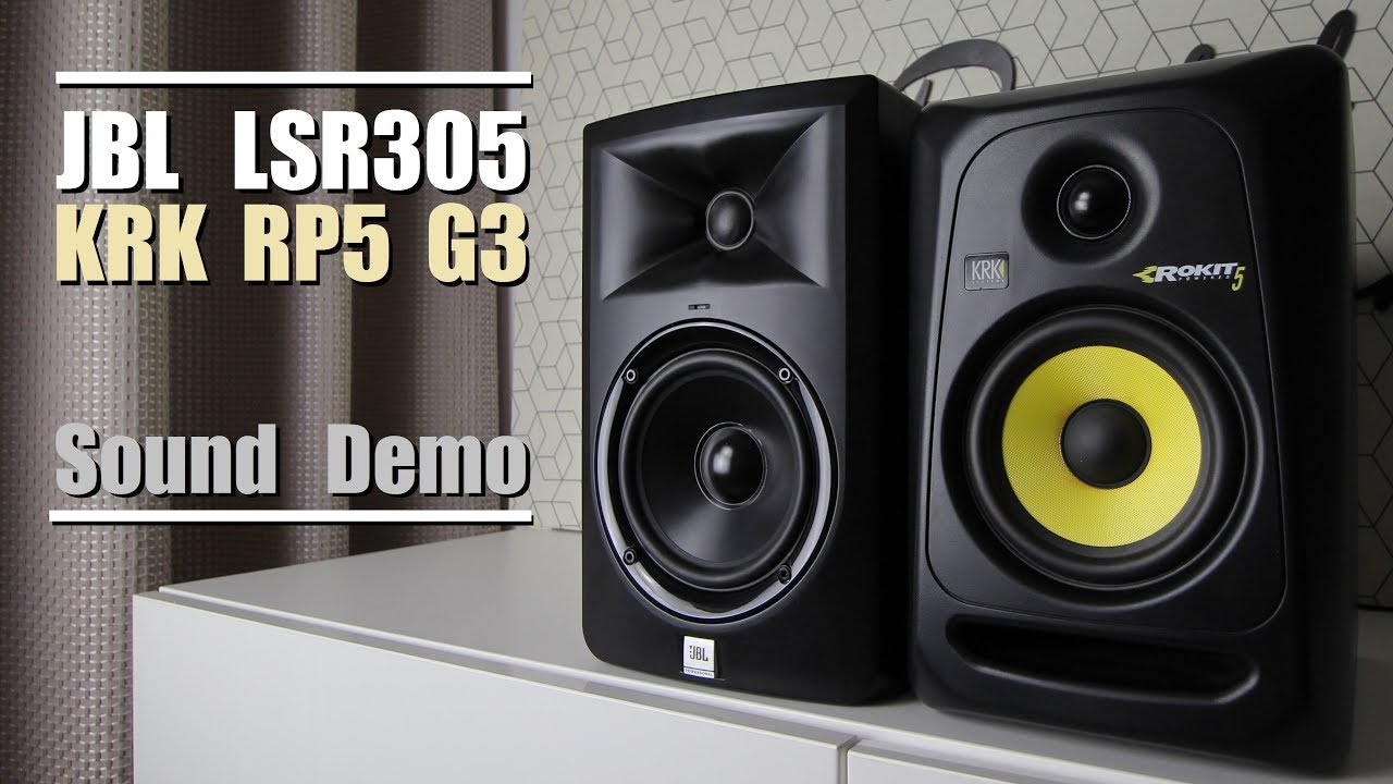 KRK Rokit 5 RP5G3 vs JBL LSR305  ||  Sound Demo w/ Bass Test