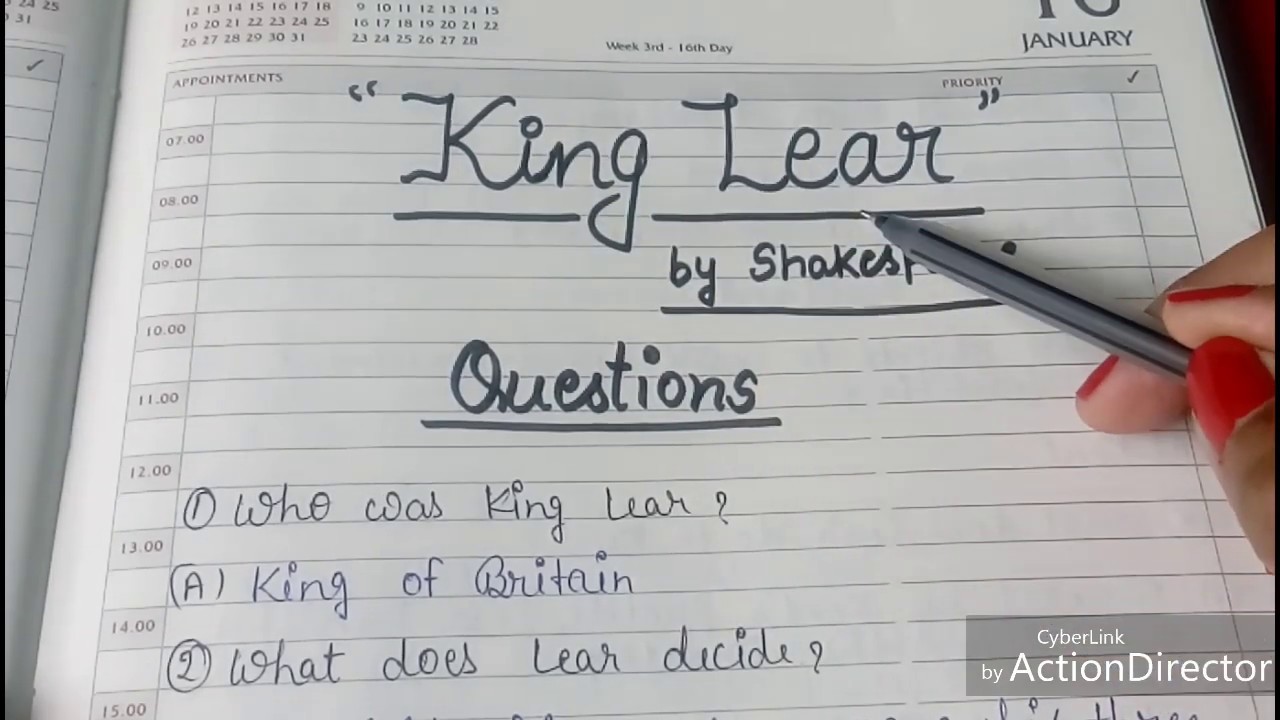 ENGLISH LITERATURE || KING LEAR 👑 BY SHAKESPEARE || QUIZ || QUESTIONS