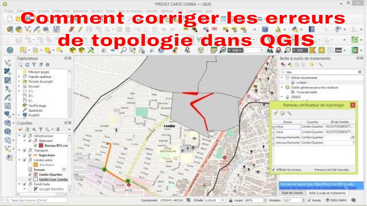 comment corriger les erreurs de topologie dans qgis, formation sig, Numérisation des couches