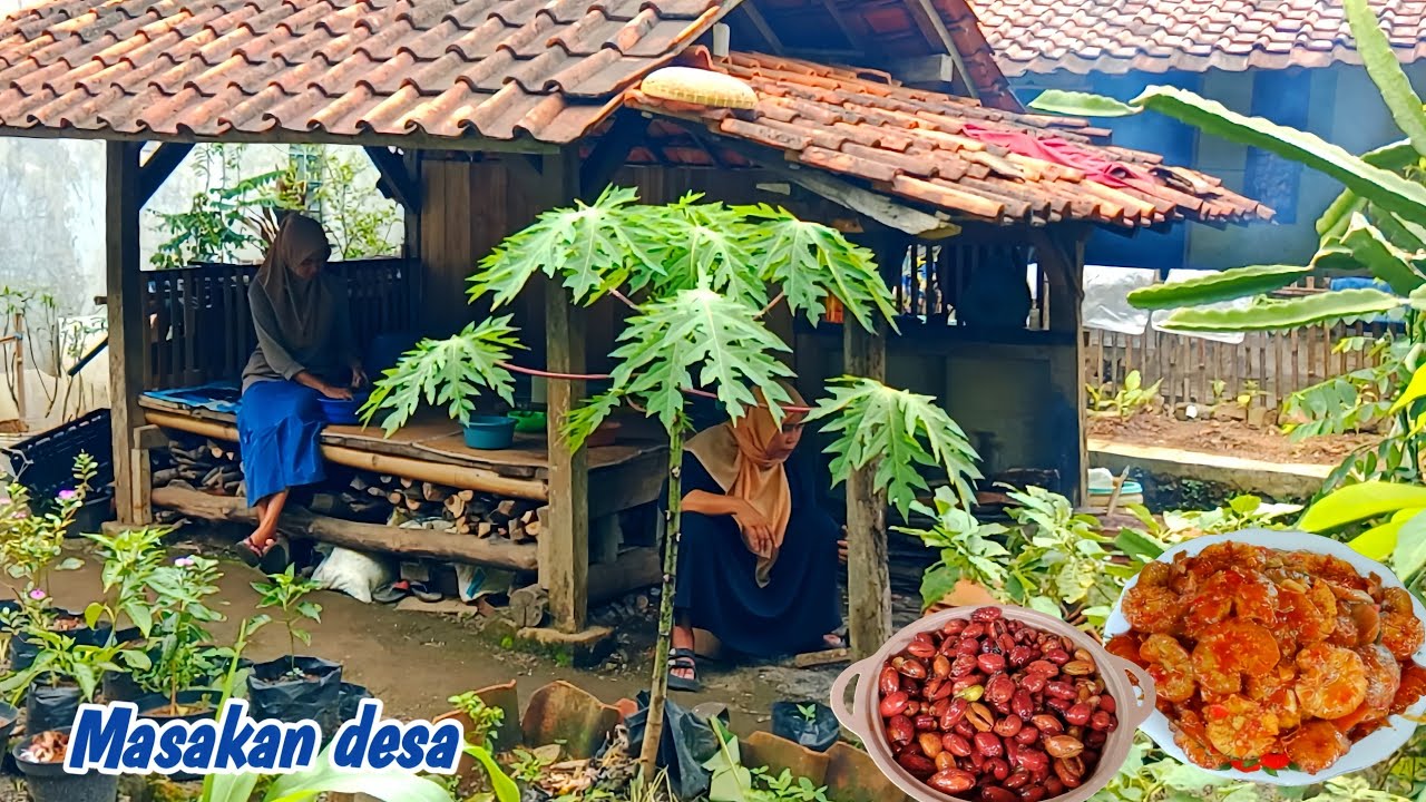 Masak Semur Jengkol, Pepes Ikan Asin, Sambal Goreng, Bikin Sapnah dan Basreng Kering | masakan desa