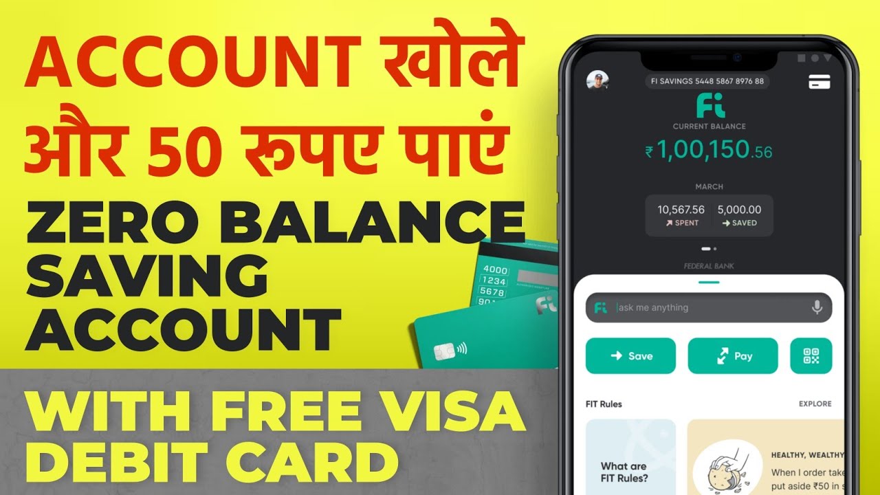 Fi Money Account Opening - Best Digital Zero Balance Account l FREE VISA Debit Card