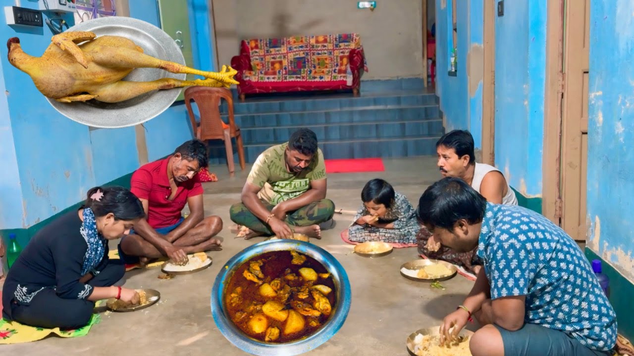 শীতের শুরুতেই দেশি মুরগির মাংস দিয়ে খাওয়া দাওয়া ||