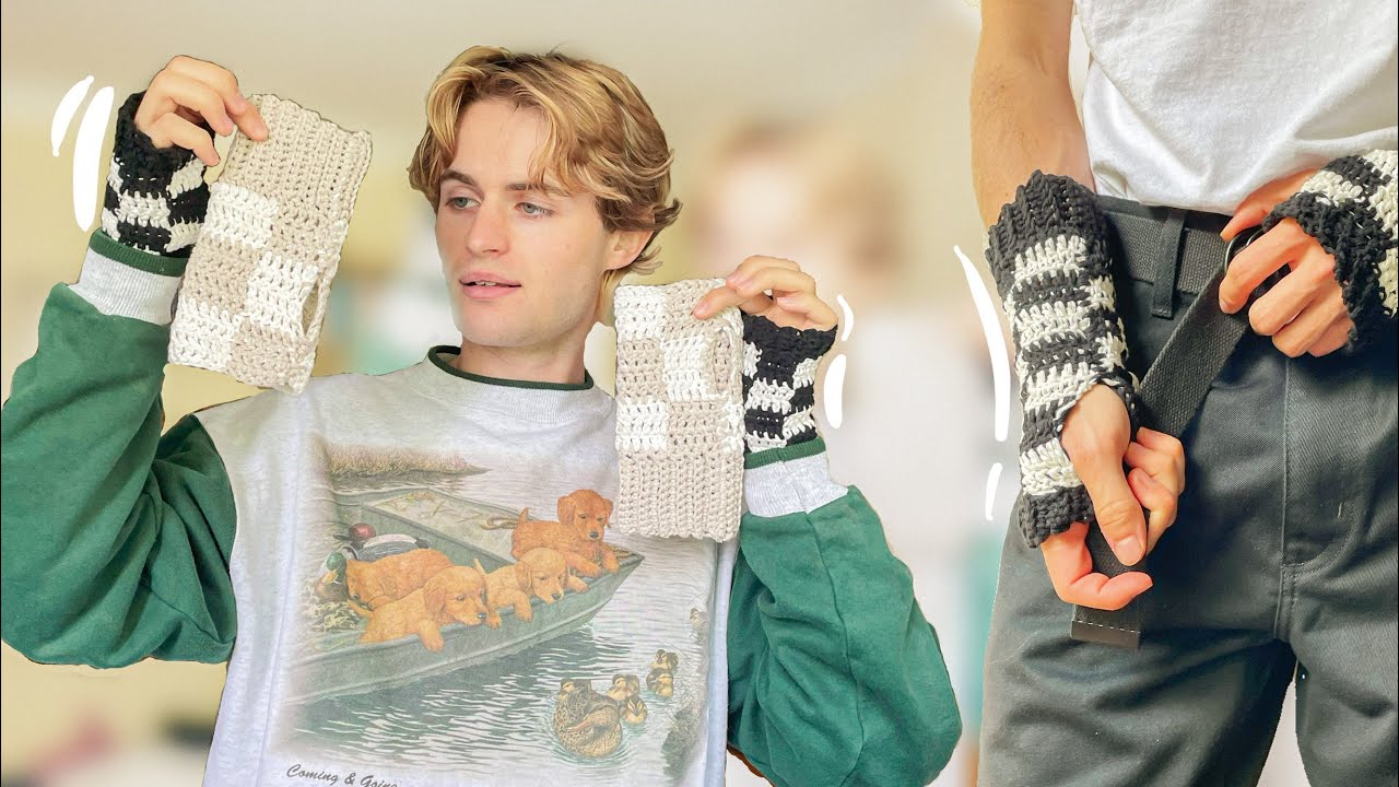CHECKERED FINGERLESS GLOVES | CROCHET TUTORIAL | Henri Purnell