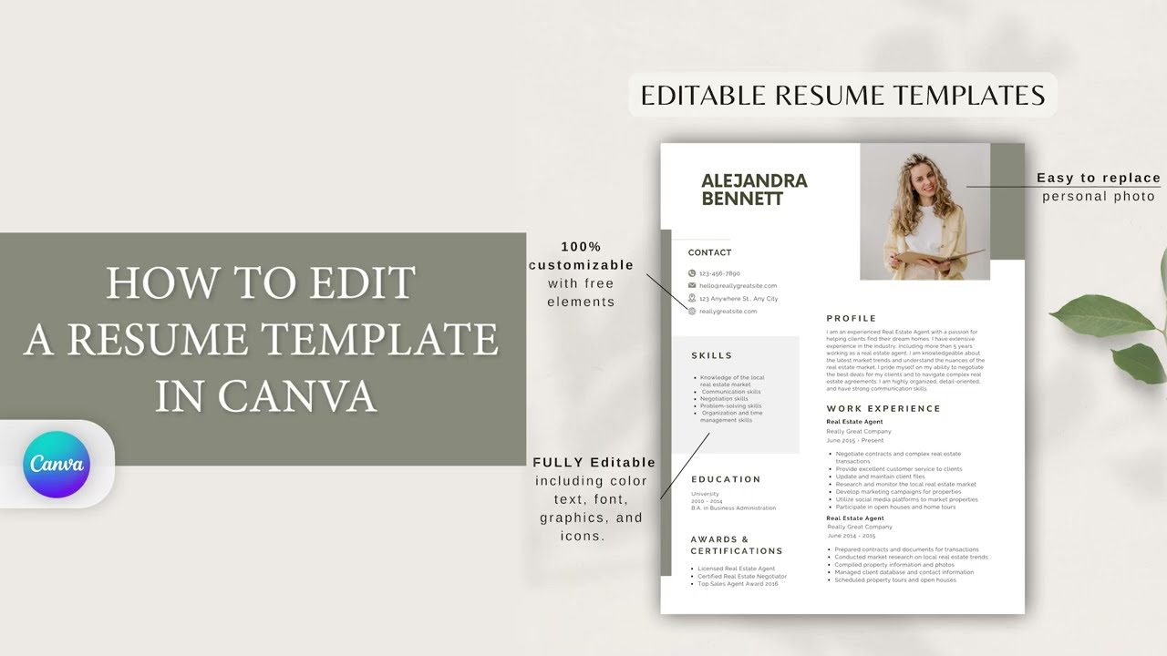 How to Edit a Resume Template on Canva
