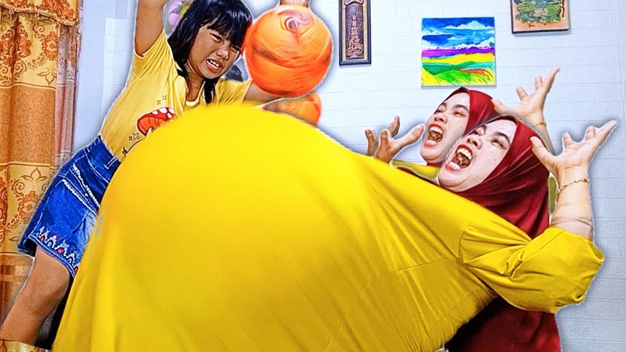 KAGETT...!!! ASTAGA...HAMIL JUMBO : TIUP BALON SAMPAI  BALON MELETUS : BOLA MASUK DI DALAM BAJU