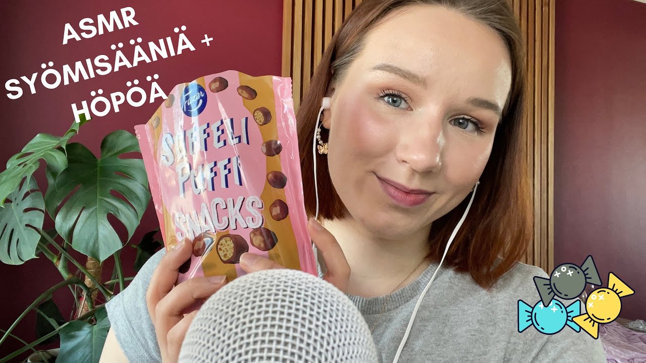 ASMR SUOMI Rapeita syömisääniä ja suuääniä 🍭 ASMR crunchy mouth sounds