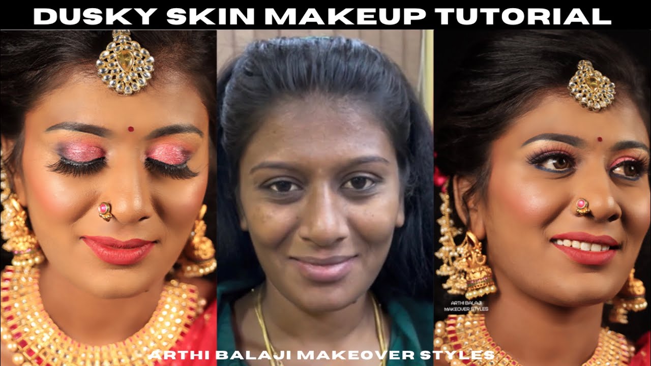 Dusky Skin Makeup Tutorial தமிழில் #darkskinmakeup #duskyskinmakeup #makeuptutorial
